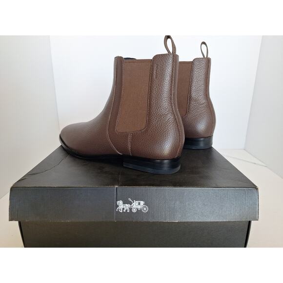 Coach Graham Chelsea Boots Mahogany Brown Leather Men’s 10 D | New in Box - Picture 3 of 8